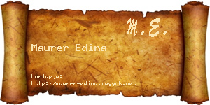 Maurer Edina névjegykártya